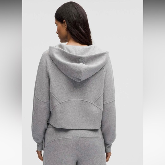 Lululemon Oversized Full-Zip Scuba Hoodie Heathered Core Medium Grey - Picture 2 of 10